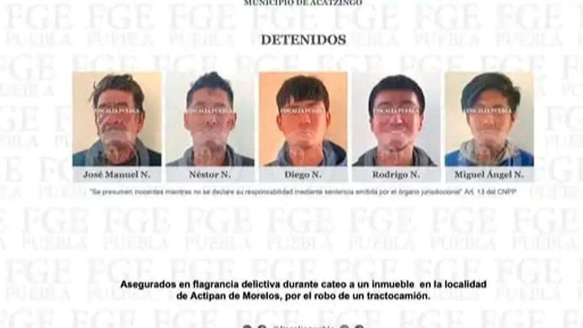 detenidos por reporte de robo de tractocamion